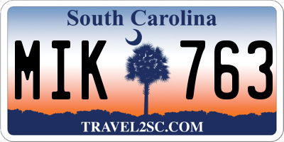 SC license plate MIK763