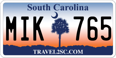 SC license plate MIK765