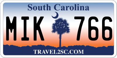 SC license plate MIK766