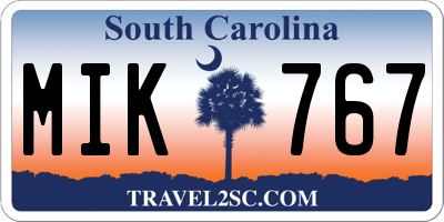 SC license plate MIK767