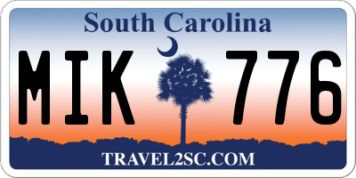 SC license plate MIK776