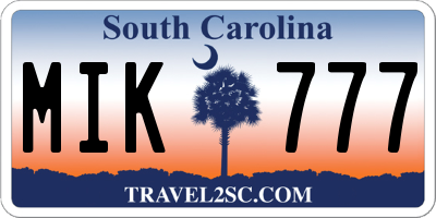 SC license plate MIK777