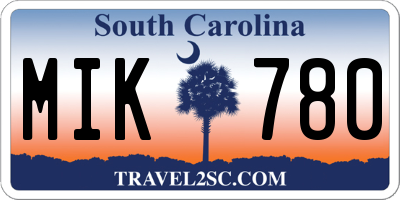 SC license plate MIK780