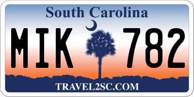 SC license plate MIK782