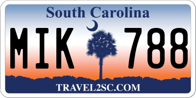 SC license plate MIK788