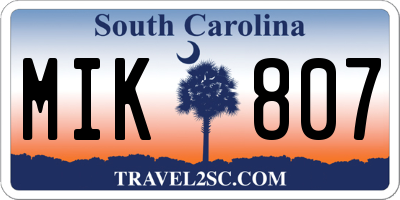 SC license plate MIK807
