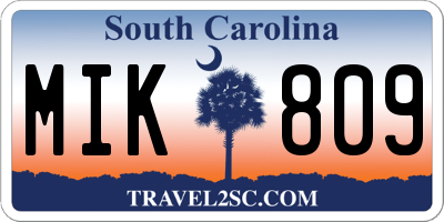 SC license plate MIK809