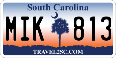 SC license plate MIK813
