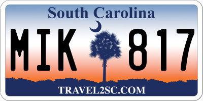SC license plate MIK817