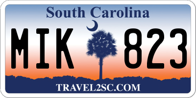 SC license plate MIK823