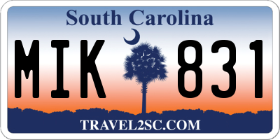 SC license plate MIK831