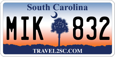 SC license plate MIK832