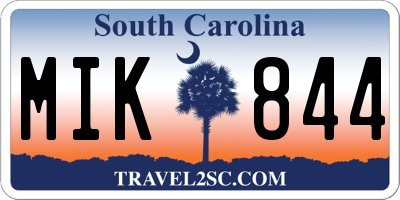 SC license plate MIK844