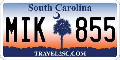 SC license plate MIK855