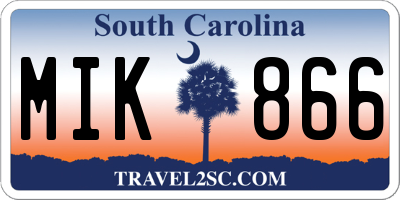 SC license plate MIK866