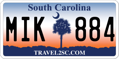 SC license plate MIK884