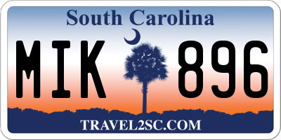 SC license plate MIK896
