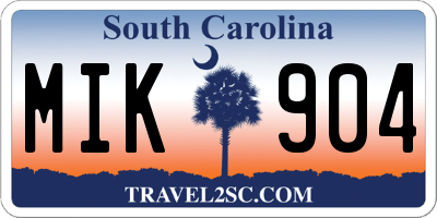 SC license plate MIK904