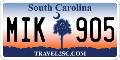 SC license plate MIK905