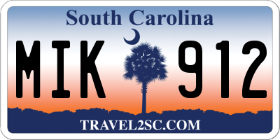 SC license plate MIK912
