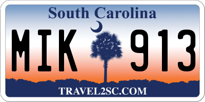 SC license plate MIK913