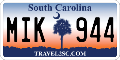 SC license plate MIK944
