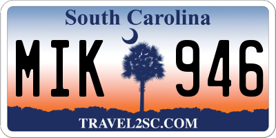 SC license plate MIK946