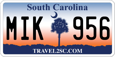 SC license plate MIK956