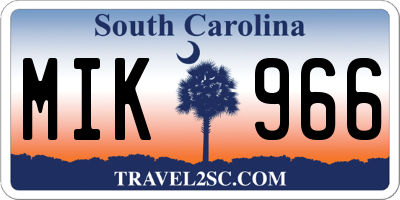 SC license plate MIK966