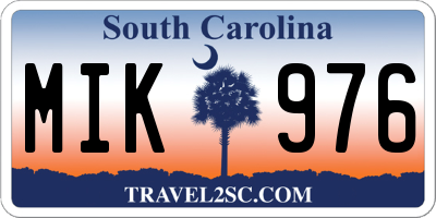 SC license plate MIK976