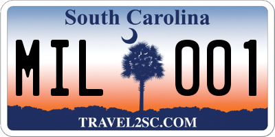 SC license plate MIL001