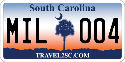 SC license plate MIL004