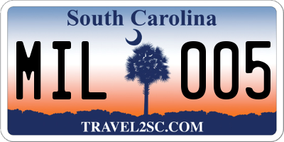 SC license plate MIL005