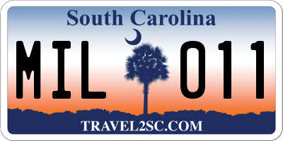 SC license plate MIL011