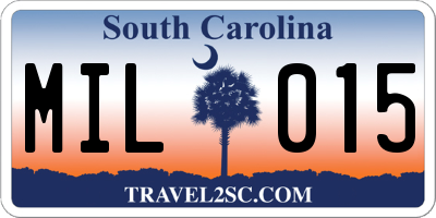 SC license plate MIL015