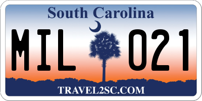 SC license plate MIL021