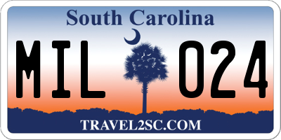 SC license plate MIL024