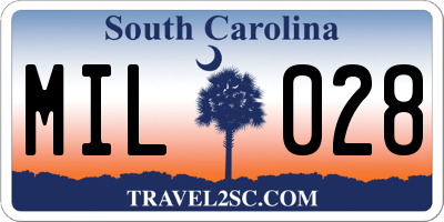 SC license plate MIL028