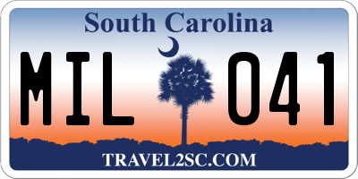 SC license plate MIL041