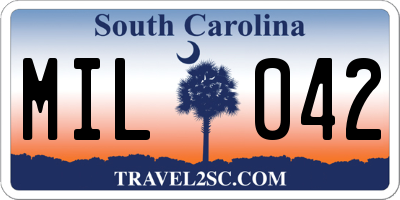 SC license plate MIL042