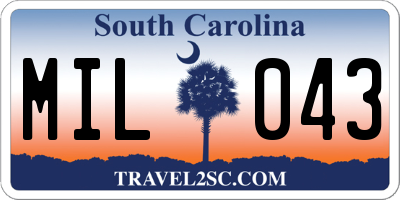 SC license plate MIL043