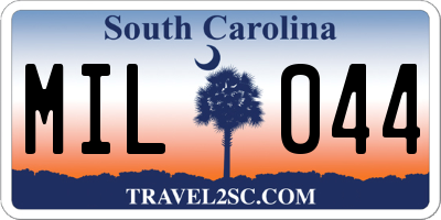 SC license plate MIL044