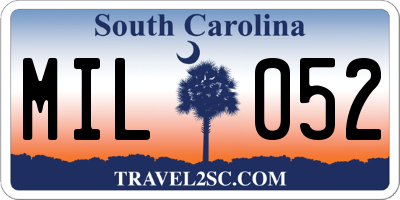 SC license plate MIL052