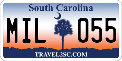 SC license plate MIL055