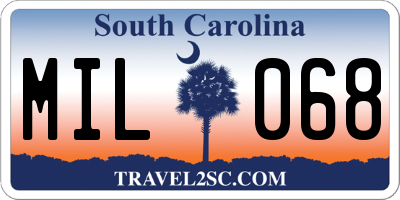SC license plate MIL068