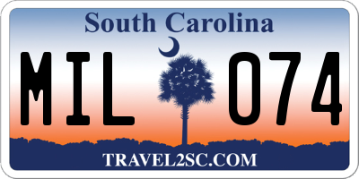 SC license plate MIL074