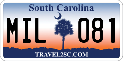 SC license plate MIL081
