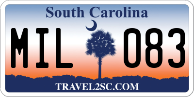 SC license plate MIL083