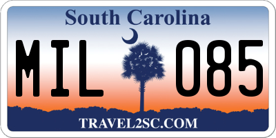 SC license plate MIL085