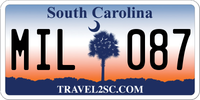SC license plate MIL087